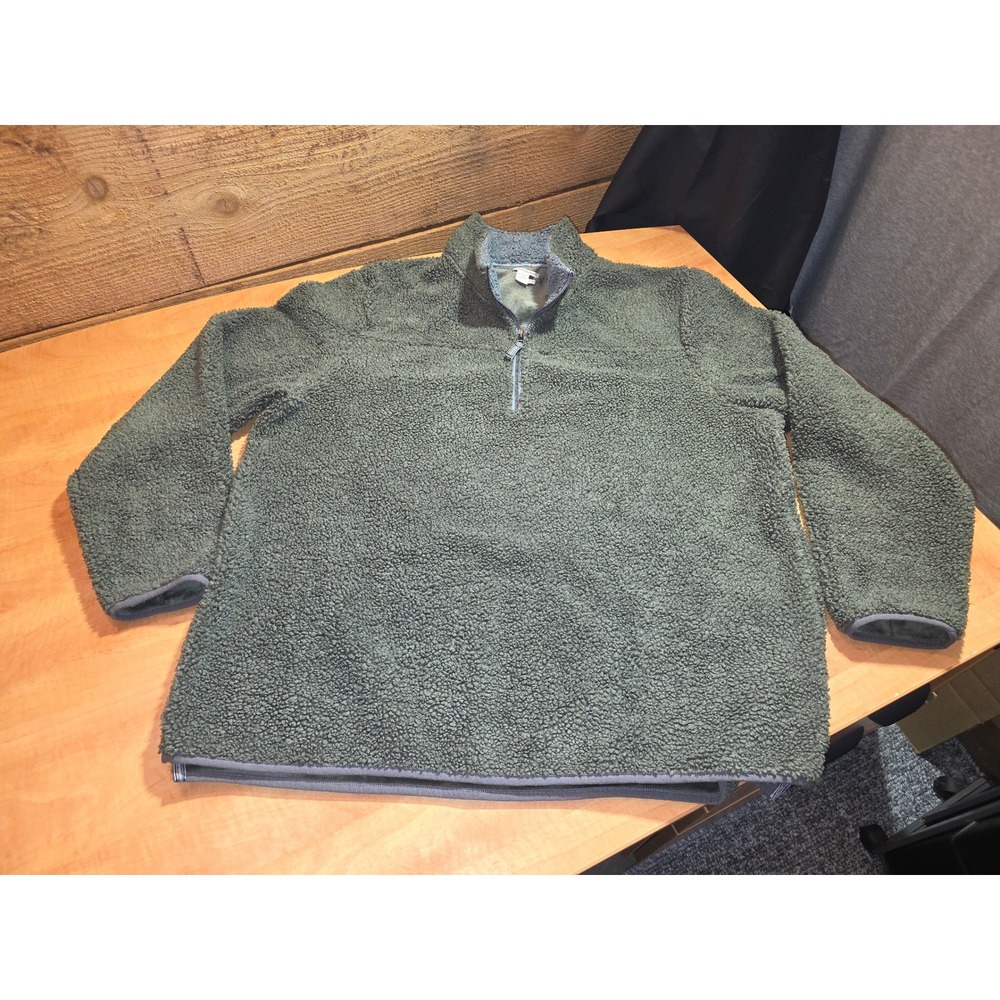 Carbon 2 Cobalt Mens XXL Olive Green Sherpa Fleece Quarter Zip Pullover 144554
